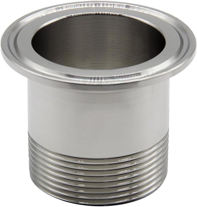 Fitvell Stainless Steel Sanitary Pipe Fitting 1.5" NPT Male Thread to 2" Tri Clamp 64mm Ferrule OD Sanitary Home Brew Adapter Connector - Image 5